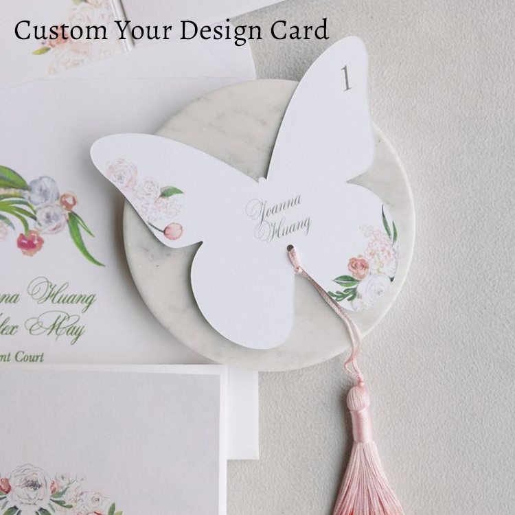 Wedding Supply Business - Menu de borboleta elegante personalizado, convite