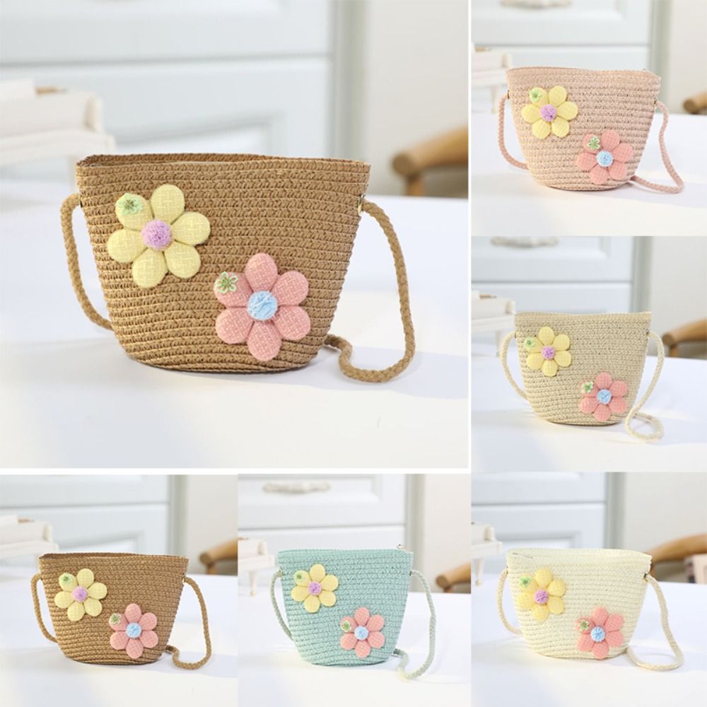 Flower Girl Basket - Bolsa de Palha Artesanal para Meninas