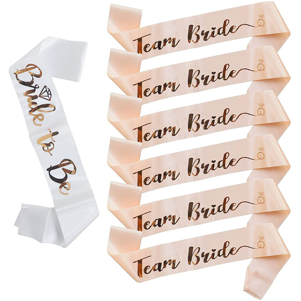 Bride Tribe Sash - 1 conjunto de ouro rosa equipe