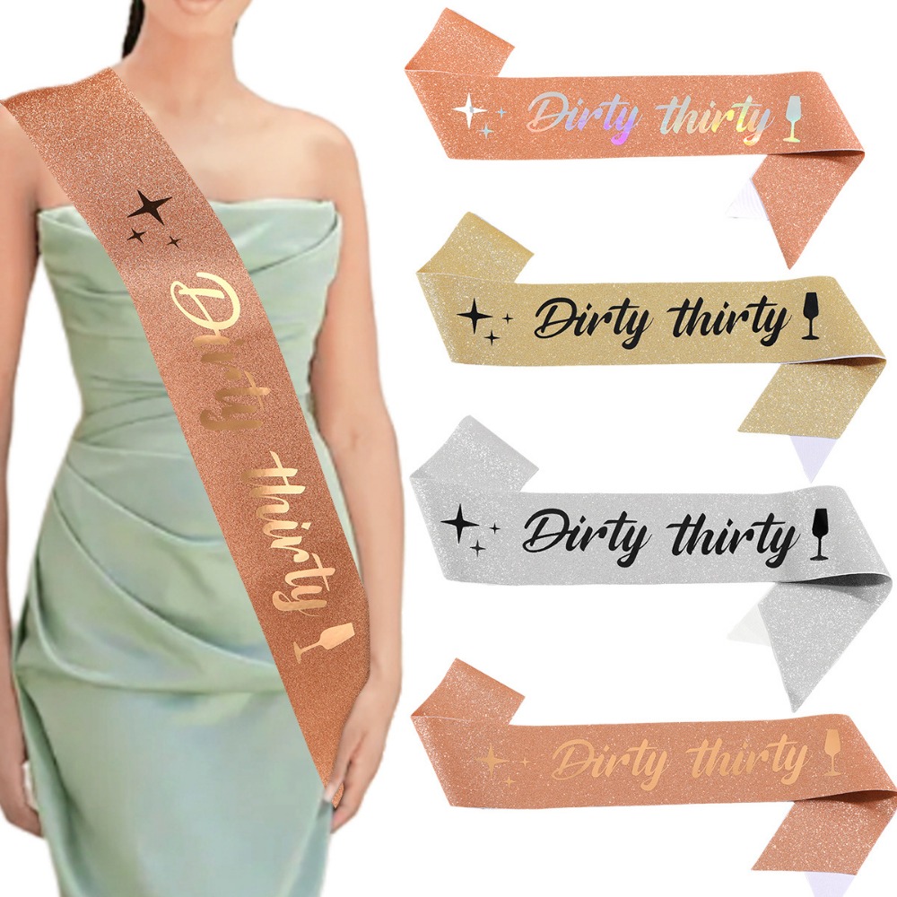 Bride Tribe Sash - Glitter Satin Dirty Sash para meninas