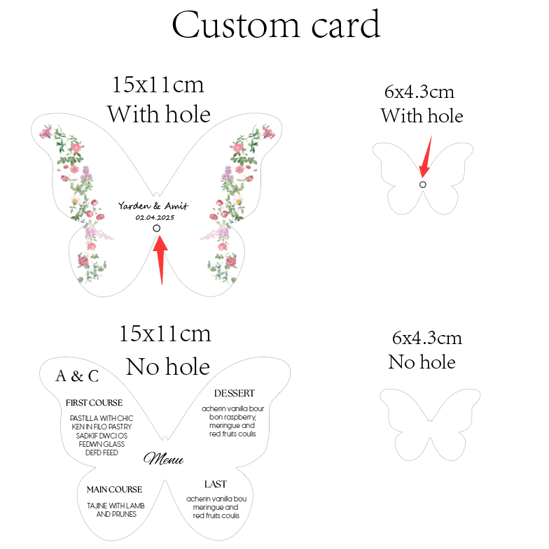 Menu de borboleta elegante per - Wedding Supply Business avaliação e preço
