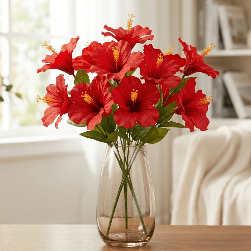 15 Flores = 3 Buquês de Hibisc - Centerpiece Vase Tall avaliação e preço