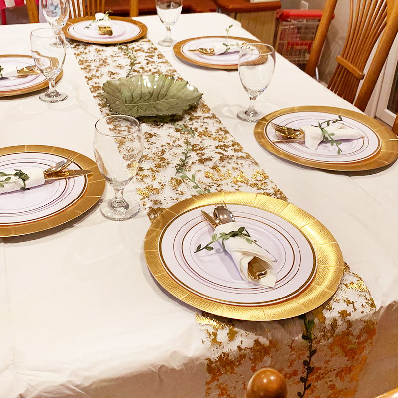 Mesa de Casamento Ouro Rosa, T - Table Runner Sequin avaliação e preço