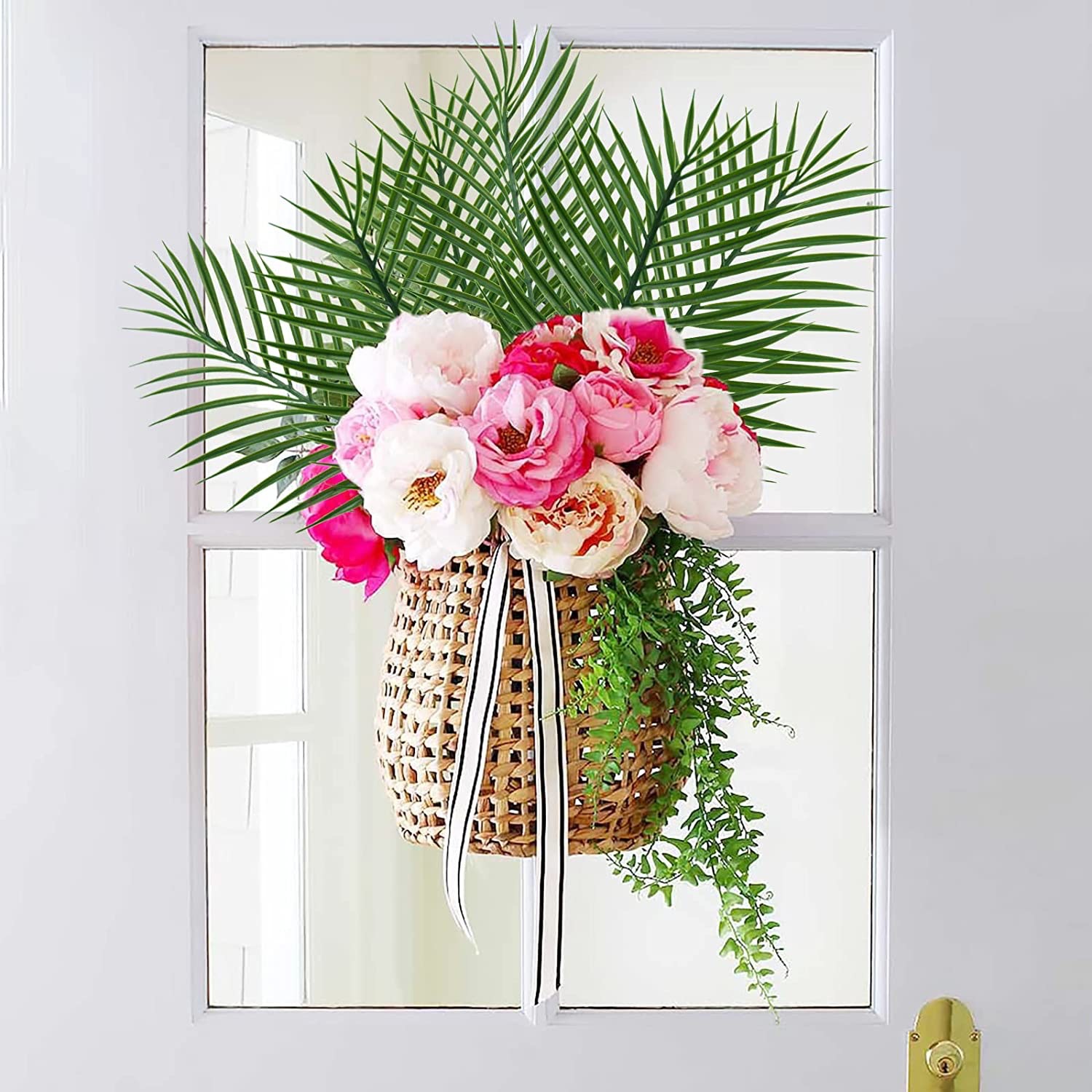 Folhas De Palma De Ouro Artifi - Flower Girl Basket avaliação e preço