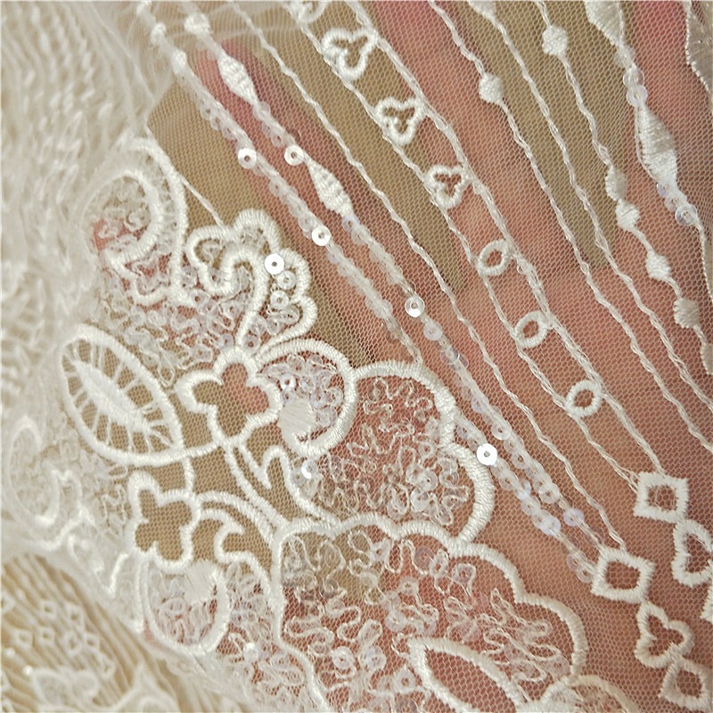 Novo listrado renda bordado la - Wedding Dress Supply avaliação e preço