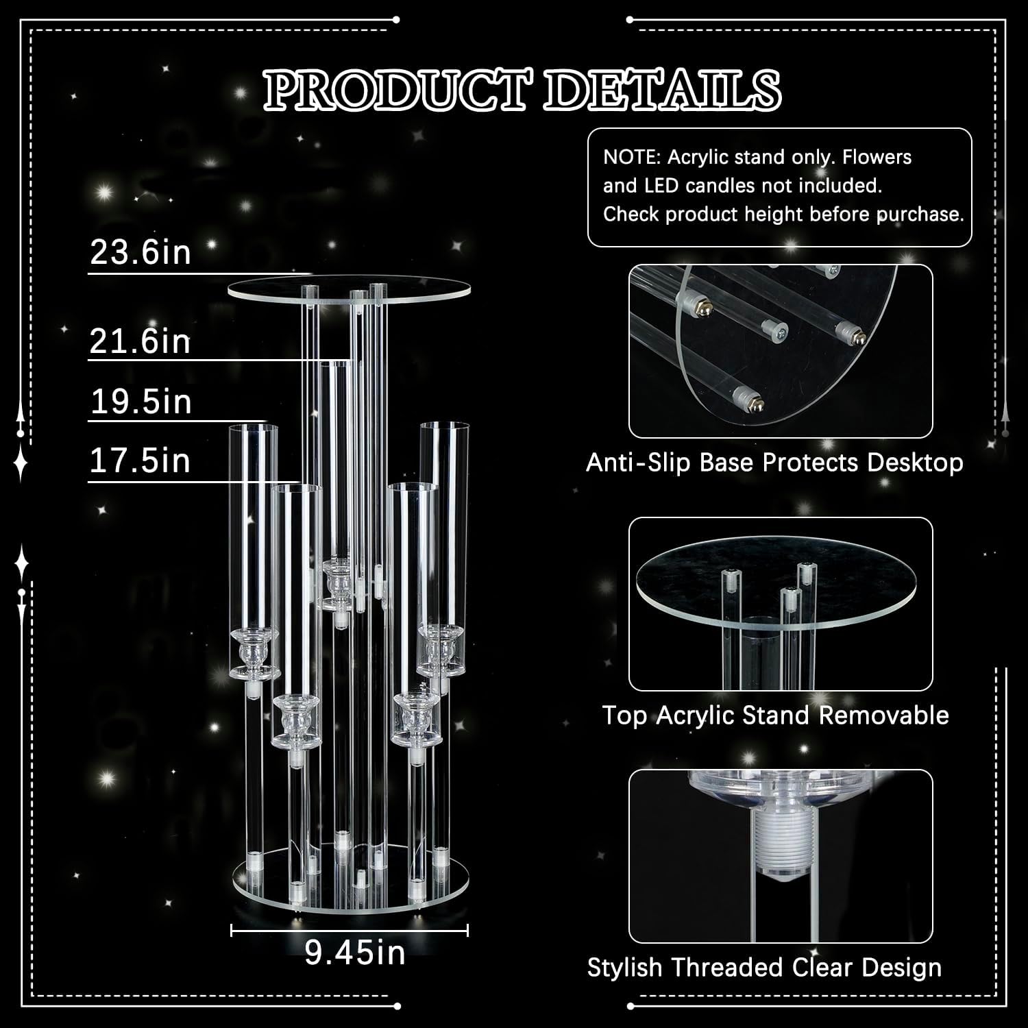 Candelabro Acrílico Transparen - Centerpiece Vase Tall avaliação e preço