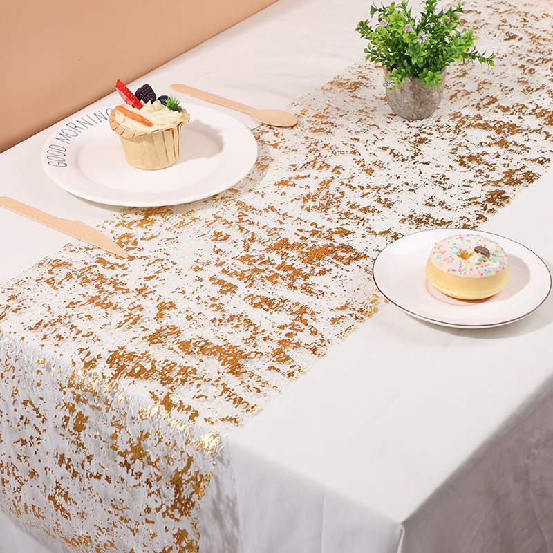 Toalha de mesa metálica dourad - Table Runner Sequin avaliação e preço