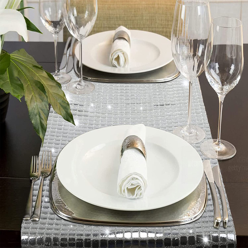 Toalha de mesa metálica espelh - Table Runner Sequin avaliação e preço