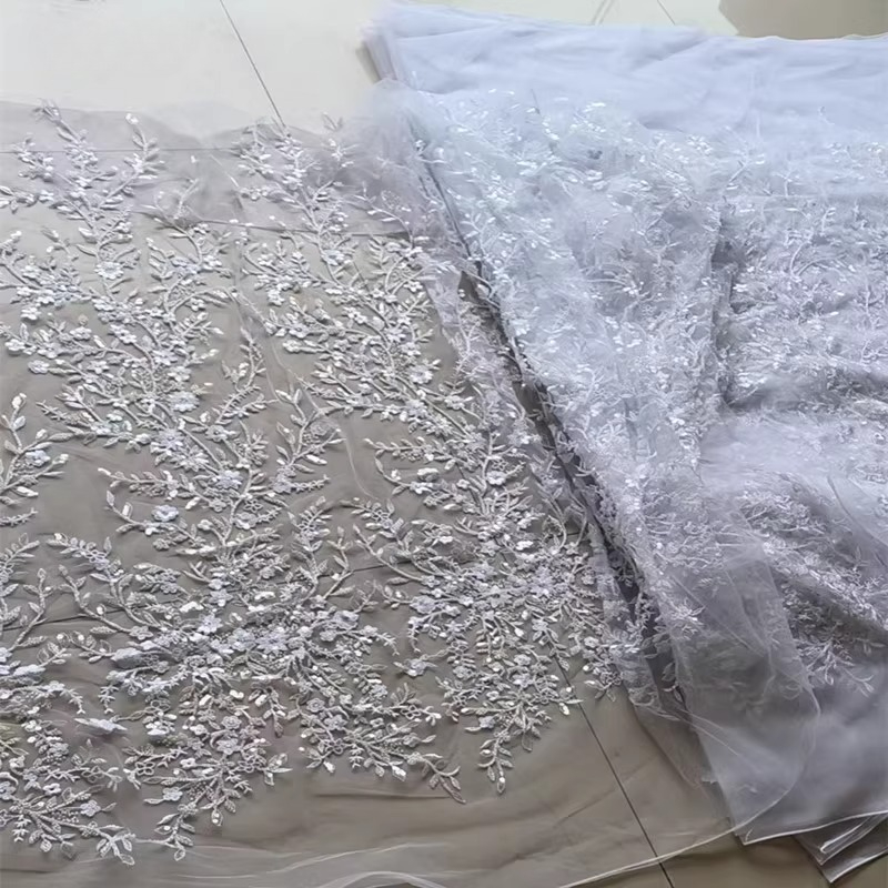 Tecido bordado de renda multic - Wedding Dress Supply avaliação e preço