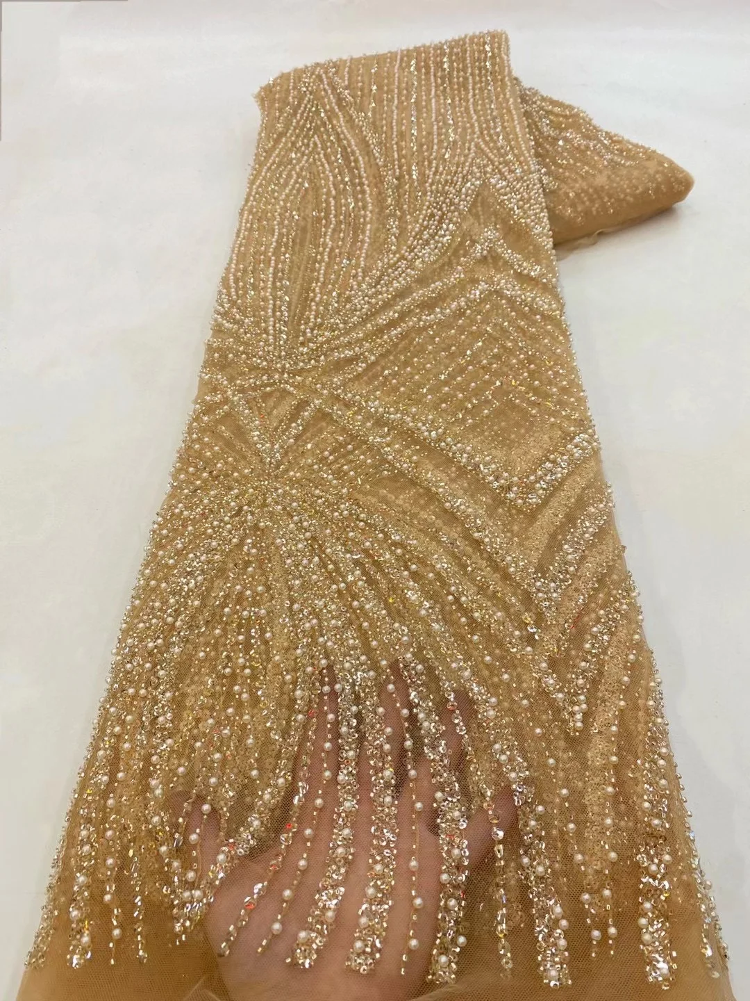 2 jardas de Tecido de Renda Af - Wedding Dress Supply avaliação e preço