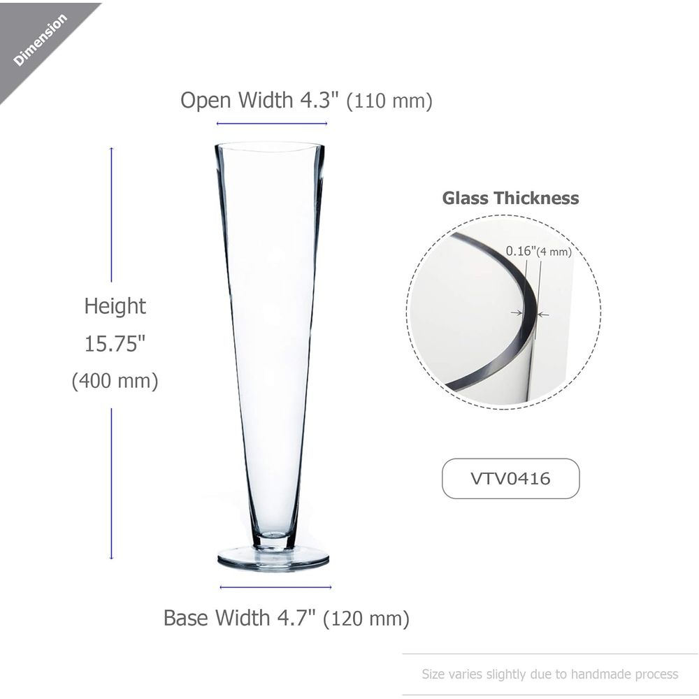 Vaso de Vidro Trompete WGV a G - Centerpiece Vase Tall avaliação e preço