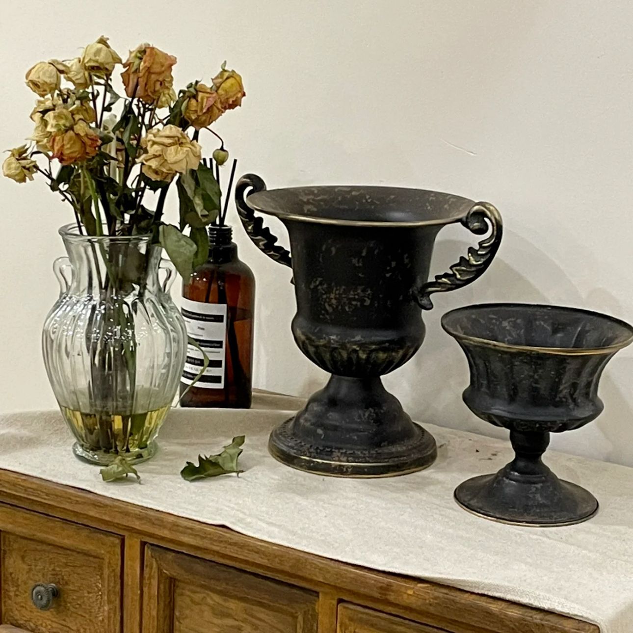 Vaso de Metal Vintage American - Centerpiece Vase Tall avaliação e preço