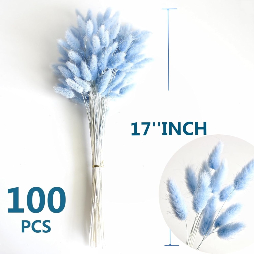 100 pçs azul lebre-cauda grama - Flower Girl Basket avaliação e preço